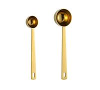 PLUSHCEWT Juego de 2 cucharas de café de acero inoxidable, cucharas medidoras de 30 ml y 15 ml con mango largo, cucharas dosificadoras de café en polvo, cucharas medidoras de acero inoxidable para