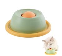 PLUSHCEWT Juguete para perros con bola giratoria, alfombrilla antideslizante, juguete interactivo para comer lentamente, para perros y gatos (12 x 12 x 4,2 cm), color verde