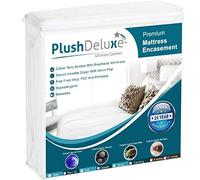 PlushDeluxe Funda De Colchón con Cremallera, Impermeable, Cubierta Protectora De 6 Lados A Prueba De Ácaros del Polvo De Chinches, (Se Adapta A 9-12 Pulgadas De Alto) Twin XL