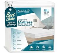 PlushDeluxe Funda De Colchón con Cremallera, Impermeable, Cubierta Protectora De 6 Lados A Prueba De Ácaros del Polvo De Chinches, (Se Adapta A 9-12 Pulgadas De Alto) Completo