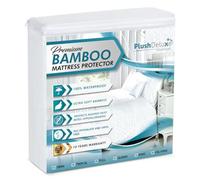 PlushDeluxe Protector De Colchón De Bambú Impermeable, Hipoalergénico, Funda Ultra Suave Y Transpirable para Máxima Comodidad Protección PVC, Ftalato (Tamaño King)