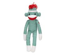 Plushland adorable mono de calcetines verdes El juguete de peluche de punto de punto tradicional de punto de punto original para bebs para bebs ado