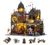 Plustopoy Kit de casa en miniatura para adultos, kit de casa pequeña con herramientas pequeñas y caja de música, kit de casa de muñecas de madera para adolescentes y adultos, kits de construcción de