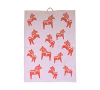 Pluto Design Paño de cocina caballo Dalarna 50x70 cm Rosa-rojo