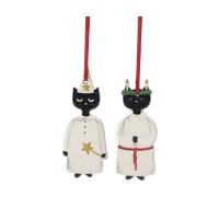 Pluto Design Set de 2 colgantes de Navidad Christmas cats Negro-blanco