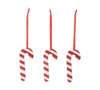 Pluto Design Set de 3 colgantes de Navidad bastones de caramelo Blanco-rojo