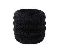 Pluto & Fox Braga Para El Cuello Térmica Unisex De Lana De Ganchillo Con Borreguito Por Dentro Para Invierno Cálido Pasamontañas Para Ciclista Motociclismo (Negro,Talla única)