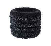 Pluto & Fox Braga Para El Cuello Térmica Unisex De Lana De Ganchillo Con Borreguito Por Dentro Para Invierno Cálido Pasamontañas Para Ciclista Motociclismo (Negro)