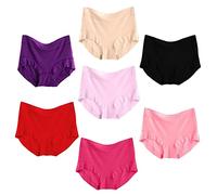 Pluto & Fox Bragas Para Mujer Talla Grande Super Elástica Fino Alta Cintura Color liso Sin Dibujos Pack de 7 Unidades（2XL）