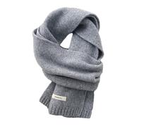 Pluto & Fox Bufanda De Lana Unisex Para Mujer Y Hombre Color Llamativo Diseño Básico Versátil Estolas Para Invierno (Gris, 155 * 20cm)