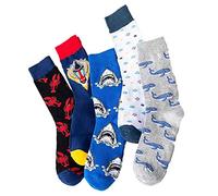 Pluto & Fox Calcetines De Hombre Bordado Con Dibujo De Oleografía Gracioso Encima Del Tobillo Pack De 7 Pares(Mar)