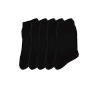 Pluto & Fox Calcetines Térmicas Gruesos Cálidos De Lana Para Hombre Color Liso Invierno Para Calentar Los Pies O Para Trabajos Duros Pack de 5 Pares(Negro)