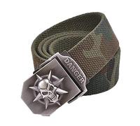 Pluto & Fox Cinturones De Lona Para Hombre Militar 110CM/140CM Largura Elegible Con Hebilla Automatica Y Diseño De Calavera (Camuflaje, 140cm)