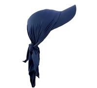 Pluto & Fox Gorra para Mujer Pañuelo para Cabeza con Visera Turbante Atado Atrás Gorras de béisbol para Sol (Azul Marino, Talla única)