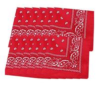 Pluto & Fox Pañuelos Bandanas Para Cabeza Y Cuello Unisex Para Hombre Y Mujer 12pcs (12, Rojo)