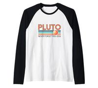 Plutón Nunca Olvides Divertido Ciencia Astronomía Vintage Profesor Camiseta Manga Raglan