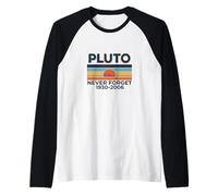 Plutón Nunca Olvides Divertido Profesor de Ciencias Astronomía Vintage Camiseta Manga Raglan