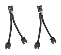 Pluuttiem 2 piezas placa base ordenador USB 2.0 9 a doble cable extensión 9 divisor en Y cable de extensión de audio HD negro