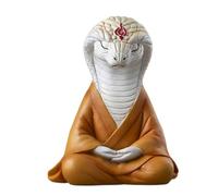 Pluuttiem 2025 Año de la Serpiente Ornamento Resina Sentado Meditando Serpiente Coche Figurines Escultura Suculentas Bonsai Decoraciones B