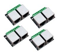 Pluuttiem 4 placas de conexión RJ45 Ethernet Dual hembra, placa de conector de paso de 3,5 mm blindada, terminal adaptador de red