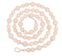 Pluuttiem Guirnalda de Cuentas de Madera Casa de Campo DecoracióN para el Hogar PaíS RúStico Vacaciones Naturales ÁRbol de Navidad Guirnalda Decoraciones Boho 7.3-Ft