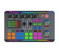 Pluuttiem Mezclador de Audio para Juegos F998MAX Mezclador de Transmisión con Interfaz de Audio Tarjeta de Sonido BT Cambiador de Voz Tarjeta de Sonido, para Teléfono PC