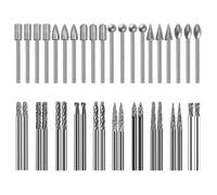 Pluuttiem Mini Fresas de Carburo con V¨¢stago de 1/8 Pulg., Juego de 40 Brocas de Diamante, Brocas para Amoladora y Juego de Tallado de Piedra, Herramientas Rotativas para Amolar.