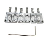 Pluuttiem Puente de Calabaza para Guitarra Eléctrica de 10,8 mm, Puente de Latón, Puente Vibrato, Puente para Guitarra de 6 Cuerdas, Plateado