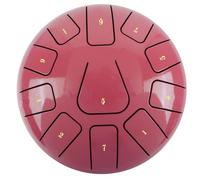 Pluuttiem Tambor de lengua de acero de 8 pulgadas, pandereta de 11 notas con y púas de dedo para meditaciones, instrumento B