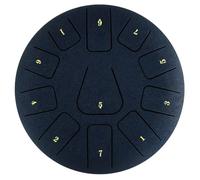 Pluuttiem Tambor de lengua de acero de 8 pulgadas, pandereta de 11 notas con y púas de dedo para meditaciones, instrumento E