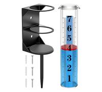 Pluviómetro al aire libre: estaca anticongelante gruesa, cilindro de pluviómetro transparente con mediciones fáciles de leer y diseño duradero | Herramienta perfecta para los amantes del clima