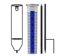 Pluviómetro Exterior - Modelo Ajustable | Alta Precisión para Jardines | Medidor de Lluvia Alto con Estaca | Para Patios, Céspedes & Granjas, Medición del Agua de Lluvia para Zonas de Altas Pr