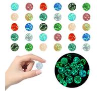 Pluvyze 30PCS Canicas Que Brillan en la Oscuridad,12mm MáRmoles de Cristal Que Brillan En la Oscuridad,Brillan en la Oscuridad Canicas NiñOs