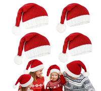 Pluvyze 4 gorros de Papá Noel, 2 gorros de Papá Noel, para adultos, 2 gorros de Papá Noel, para niños