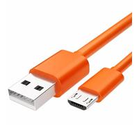 pluX Cable de carga rápida de repuesto compatible con Ring Video Doorbell 2, 3, 4, Battery Plus/Pro, cable de alimentación USB de 3.3 pies, color naranja