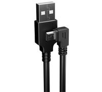 pluX Cable USB 2.0 A macho a mini USB de sincronización de datos en ángulo de 90 grados y carga rápida para cámaras digitales de salpicadero de coche, DVR, navegador GPS (ángulo izquierdo de 5 m)