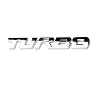 Pluysta Emblema Adhesivo 3D Cromado para Turbo - Pegatina Insignias para Carroceria Maletero - Etiqueta Engomada - Logotipo Calcomanía,Silver