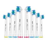Pluzen - Cepillo dental compatible con Braun Oral B eléctrico - Cabezal de cepillo de dientes - Recambio - Recambio de cepillo de dientes Precision Clean Pack de 8. Ref SB17A