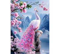plversi Kits de pintura de diamantes de pavo real 5D para adultos, kits de arte de pintura de diamantes DlY para principiantes, arte de cristal de flores, manualidades, decoración de pared del hogar