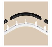 PLWUPE Riel para Cortinas Ripplefold Resistencia con Codo de 90°, 70-630 cm Riel de Techo de Aluminio Ultrafino para Cortina de Onda, Guía Deslizante para Divisor de Espacios(Blanca,90° Turn)