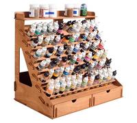 Plydolex Organizador de pintura para 105 botellas de pintura y 14 pinceles, soporte de pintura con 6 soportes en miniatura, almacenamiento de pintura y pinceles para pinturas en miniatura