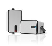 Plyee Audio 250W Altavoces Bluetooth para Exteriores, Sincronización Inalámbrica Entre Altavoces, IPX5 Impermeable, Montaje en Pared para Patio, Porche, Cenador, Garaje, Paquete de 2 (MZ-632)