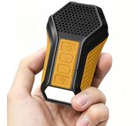 Plyee Audio Altavoz Bluetooth Portátil con Luz y Lámpara de Advertencia, Clip & Mic Integrado, Música y Llamadas Manos Libres, Ideal para Trabajo, Ciclismo y Actividades al Aire Libre (Amarillo)