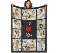 PLYIHE Manta Personalizada para mamá Mujer Abuela,Día de la Madre Franela Mantas,Manta Personalizada con Foto,Manta sofá y Cama,Regalo Original de Día de la Madre cumpleaños,papá,Regalo para Parejas