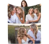 PLYIHE Manta Personalizada para mamá Mujer Abuela,Día de la Madre Franela Mantas,Manta Personalizada con Foto,Manta sofá y Cama,Regalo Original de Día de la Madre cumpleaños,papá,Regalo para Parejas