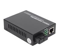 Plyisty 2 Fibra/Multimodo, Convertidor de Medios Gigabit Ethernet SC 0.55km, RJ45 CAT5E/CAT6 10/100/1000Mbps, Indicador LED, Marco Jumbo con Amplio Rango de Temperatura (Enchufe de la UE)