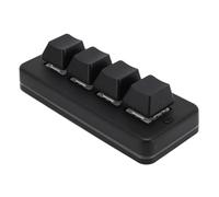 Plyisty 4 Teclas Teclado Macro de Programación, Teclado de Juego Mecánico RGB con Tecla S Multifuncional, Conexión USB con Cable para Computadoras