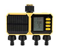 Plyisty 4 Zonas Temporizador de Manguera Inteligente, Controlador | Horarios de zona independientes, batería solar de 500 mAh, para macizos de flores de jardín