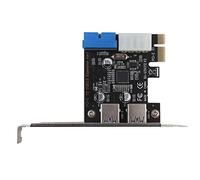 Plyisty Adaptador de Tarjeta de expansión PCI-E a USB3.0 de 2 Puertos, Velocidad de 5 Gbps, con Interfaz Frontal de 19 Pines, para Windows XP / 7/8 / 8.1/10