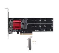 Plyisty Adaptador PCIe NVMe Dual, Compatible con 2 SSD M.2 NVMe con Chipset ASMedia ASM1812, Compatible con SSD 2230, 2242, 2260, 2280 y 22110.